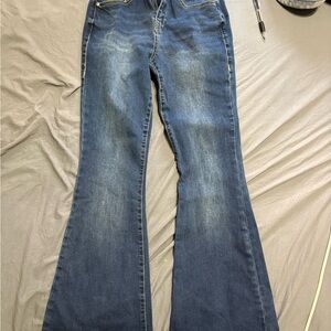 7.True Religion Dark Blue Flare Jeans